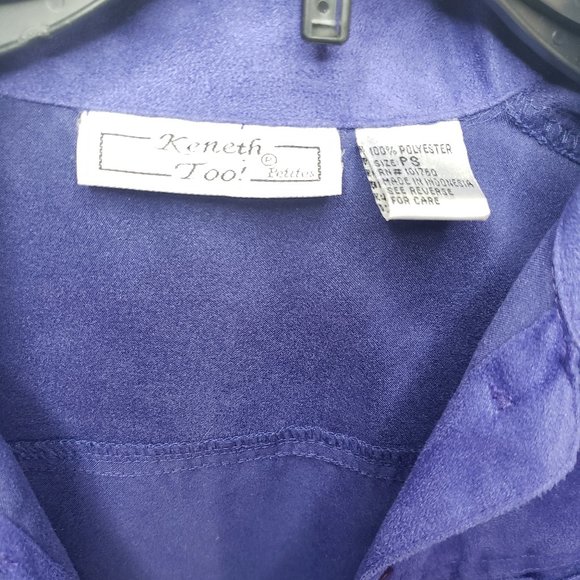 Kenneth Too! Purple Faux Suede Light Dress Jacket (PS) - Picture 3 of 8